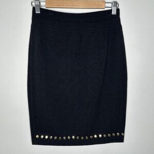 ESCADA Margaretha Ley Classic Black Wool Straight Skirt Size 36 Fits Like 4